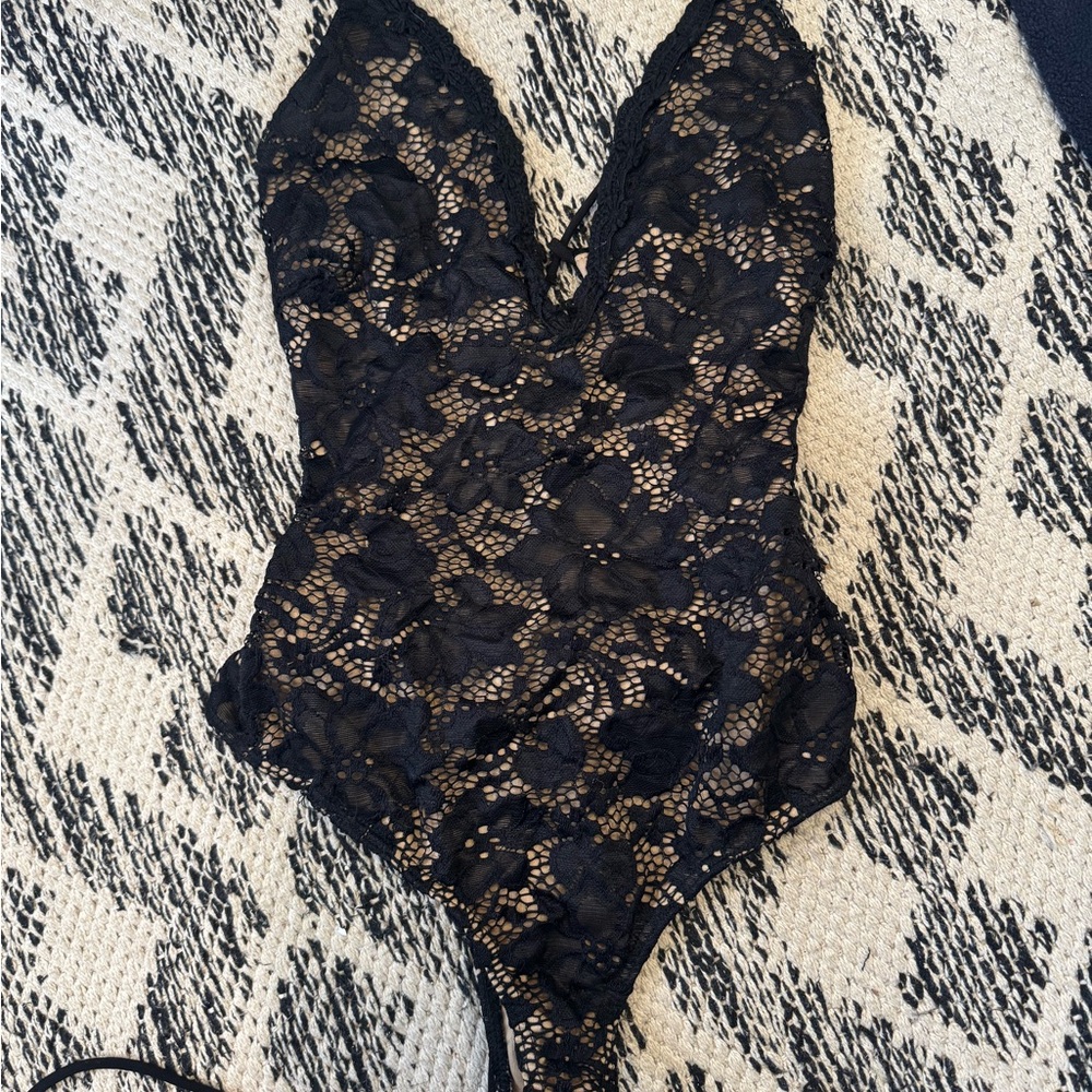 Elegant Black Lace Bodysuit